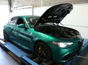 Alfa_Romeo_Guilia_Quadrifolio_Strapped_On_Dyno_Full