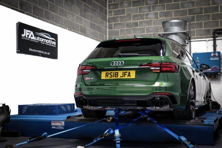 Audi RS4 in for tuning at JF Automotive