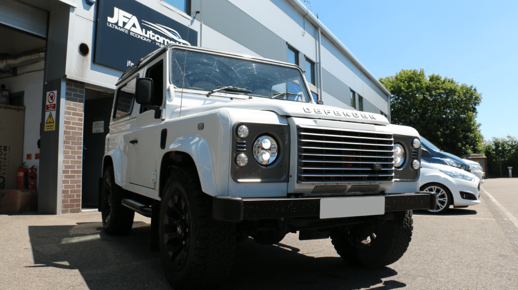 Land Rover in the JF Automotive workshop