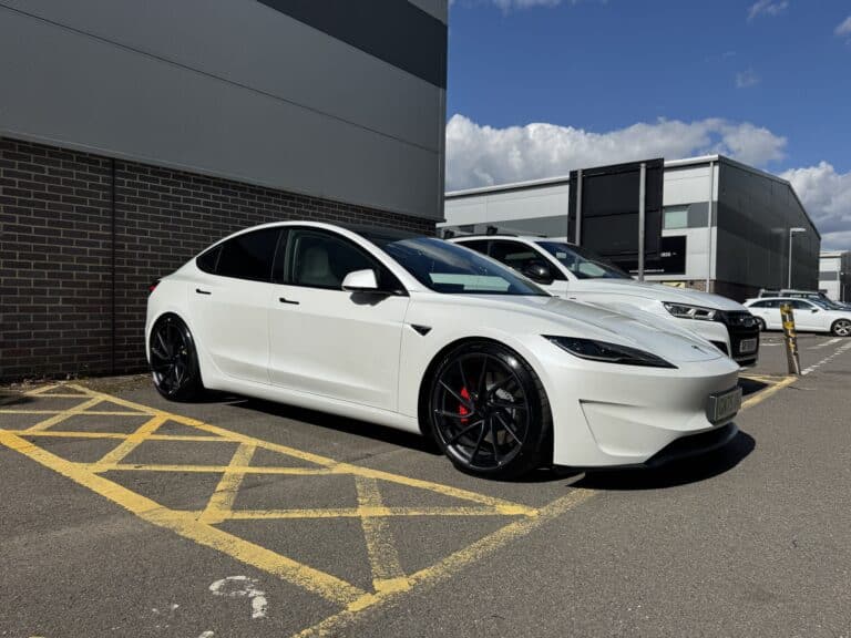 Tesla Model 3 Highland on lowering springs at JF Automotive