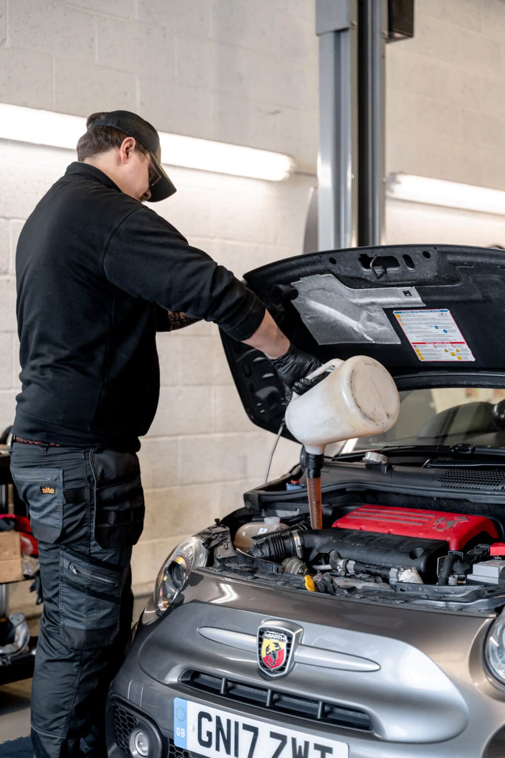 Inside the JF Automotive workshop in Maidstone, Kent