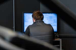 A JF Automotive technician reading and writing an ECU file at the workshop in Maidstone, Kent